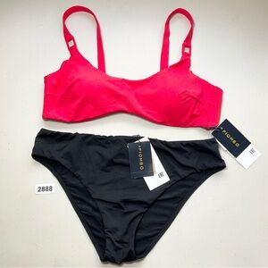 Piombo Bikini Set Orange Black Large Women’s Beachwear 2 Piece New